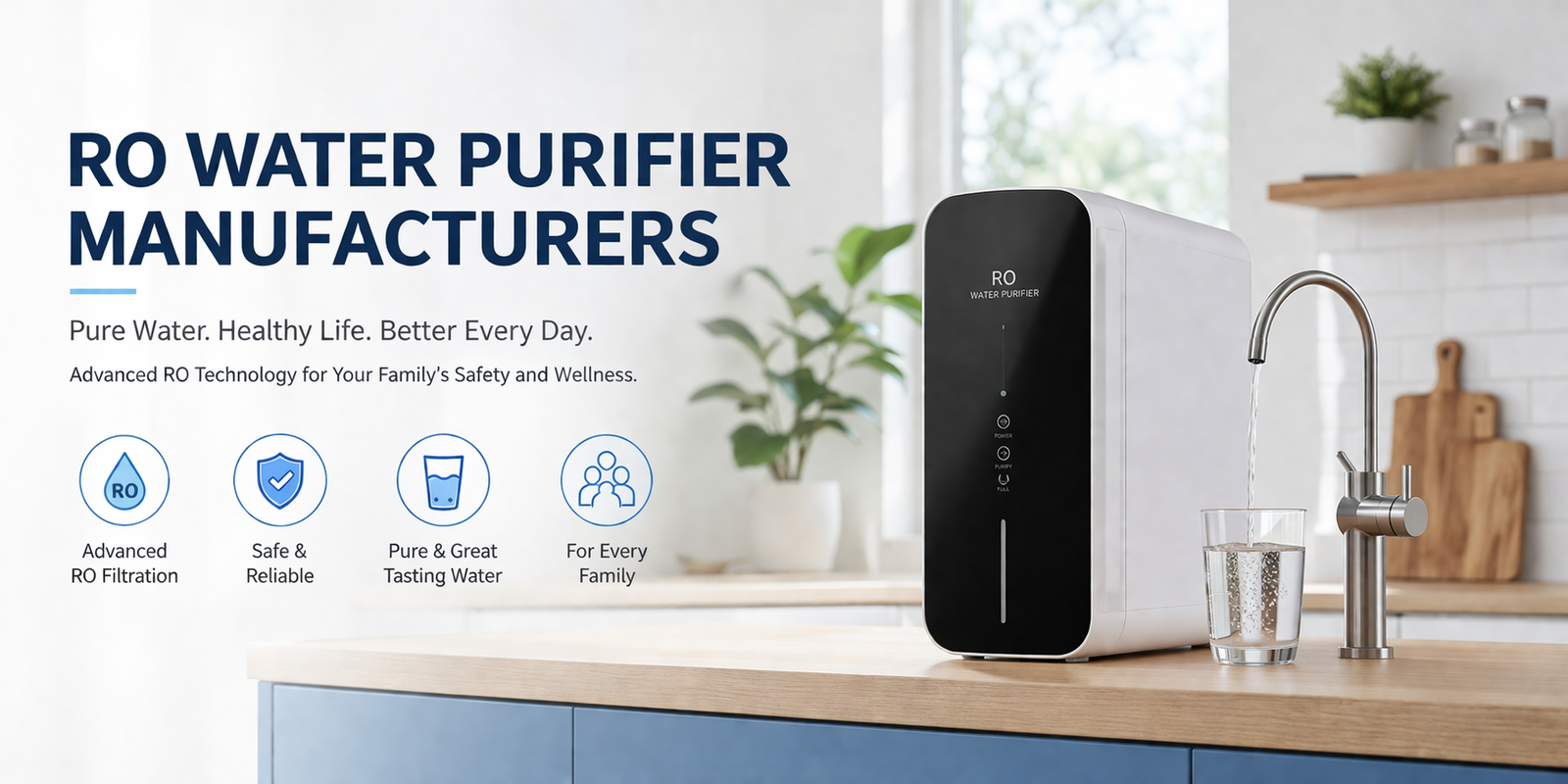RO water purifier manufacturers providing home water filtration systems for safe and healthy drinking water