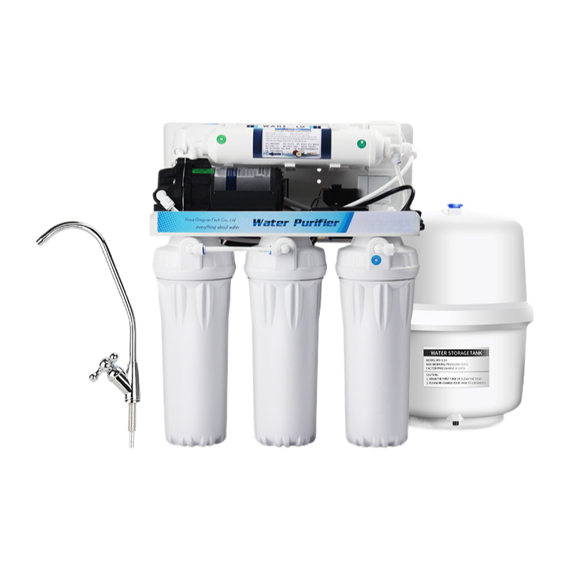 RO water purifier installed under kitchen sink in a modern home