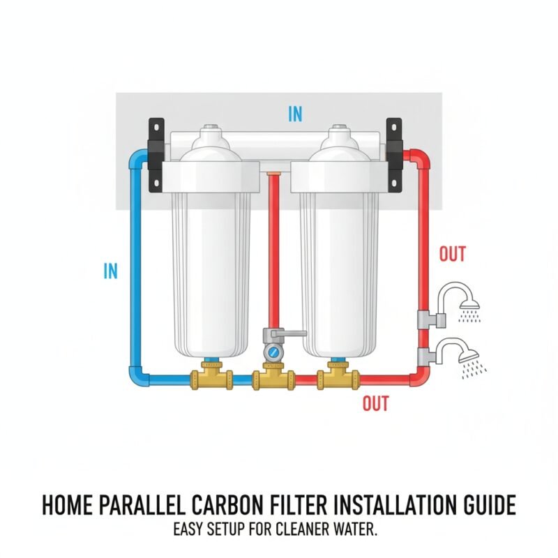 carbon water filter systems for home, DIY installation diagram, under-sink carbon filter, multi-stage water filtration system, point-of-use water purifier.