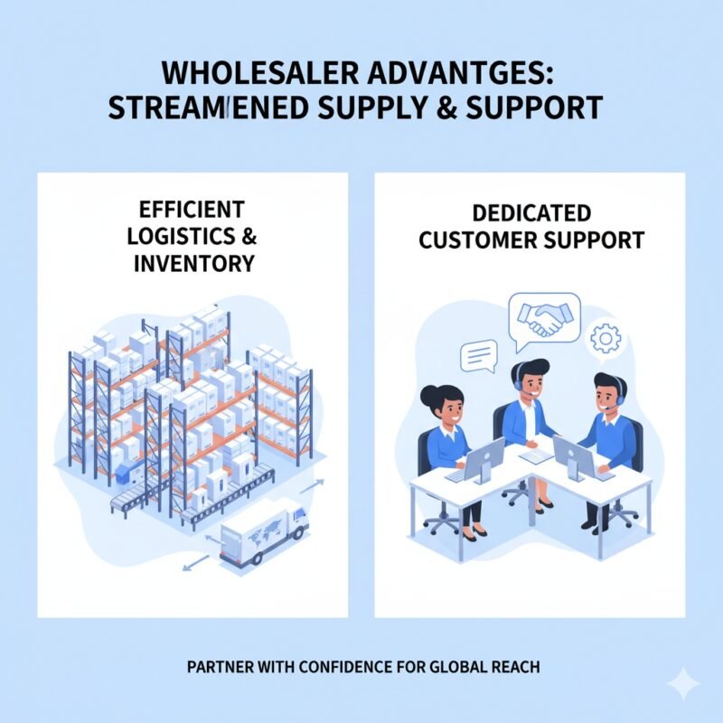 An illustrative graphic of a smooth supply chain process, from a factory to a delivery truck, and finally to a retail store. The image highlights the efficiency and reliability of a leading pp cotton household water purifier wholesalers in delivering high-quality products to businesses.