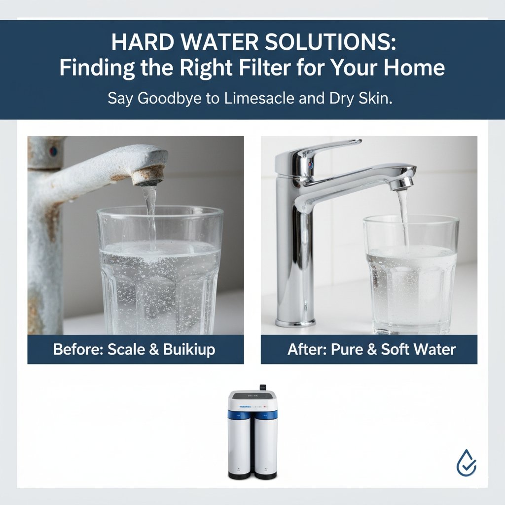 A modern, dedicated water softener and conditioner system installed next to a whole-house filter (containing pp cotton sediment filter). This image focuses on specialized 'filters for hard water,' showing the equipment designed to remove scale-causing minerals and protect appliances throughout the entire household, as offered by a pp cotton household water purifier company.