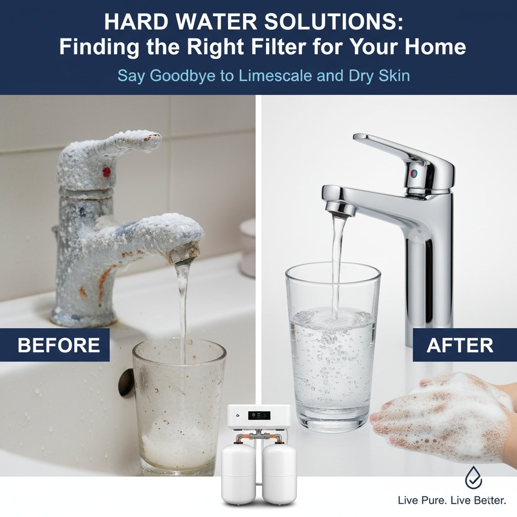 A specialized filtration and softening unit installed in a residential basement, emphasizing the dual-tank system designed as a 'water filter for hard water.' This image shows the equipment needed to combat mineral buildup, which typically includes an initial pp cotton sediment filter for system protection, provided by a pp cotton household water purifier company.