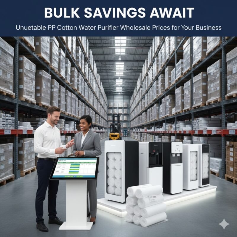 Calculating the best water purifier wholesale price for bulk orders of modern filtration systems, highlighting cost savings and profit margins for a pp cotton household water purifier company.