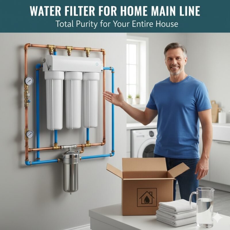 Water filter for home main line installation at the point of entry, protecting all appliances and providing clean water throughout the house. Essential household purification from a pp cotton household water purifier company.