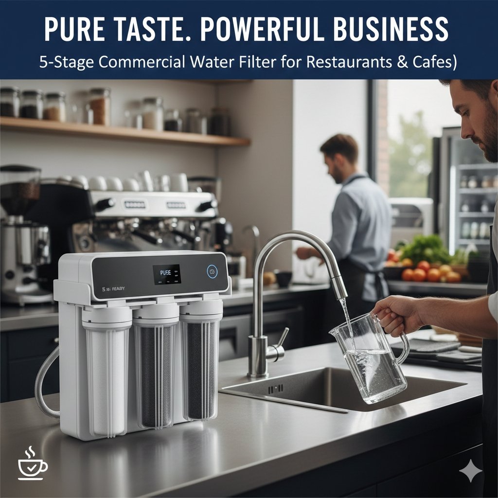 A high-capacity commercial point of use water filter systems unit from a leading yourwatergood company for cafe shop&restaurant use.