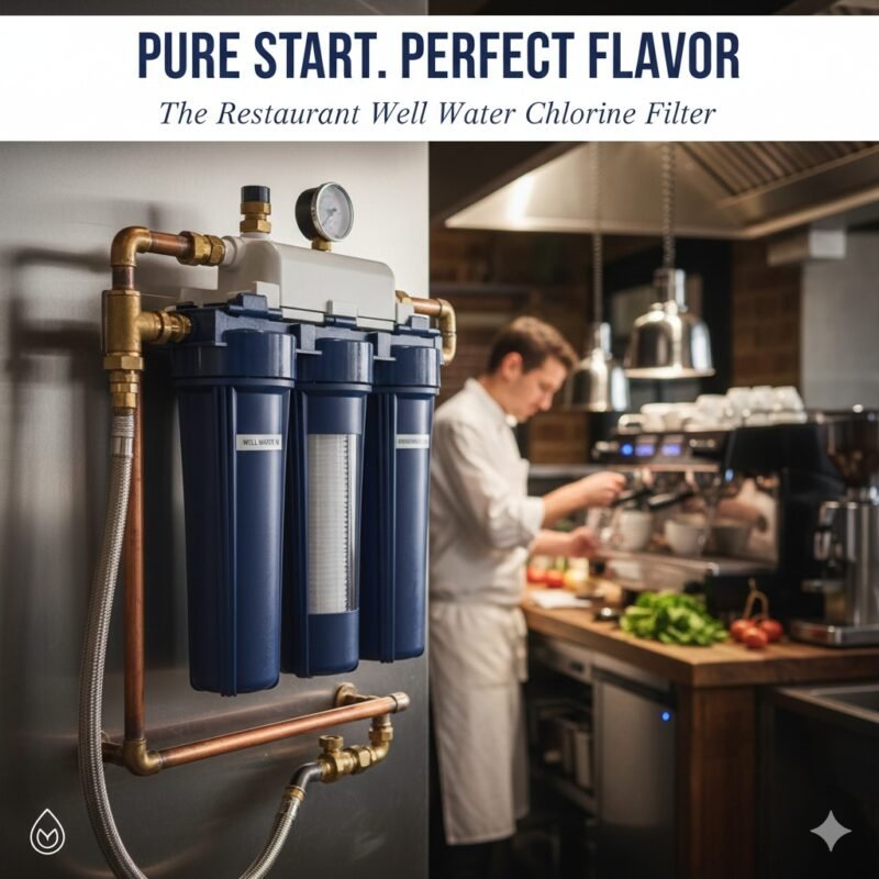 A professional restaurant well water chlorine filtration system manufactured by a leading pp cotton household water purifier company for rural cafes.