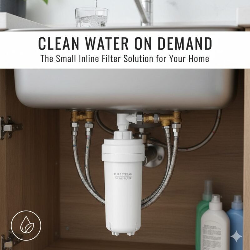 High-density PP cotton media inside a small inline water filter, provided by a specialized pp cotton household water purifier company.