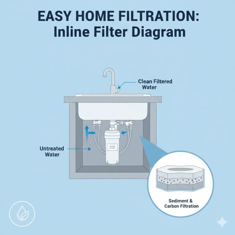 A professional small inline water filter from a leading pp cotton household water purifier company installed behind a commercial coffee machine.