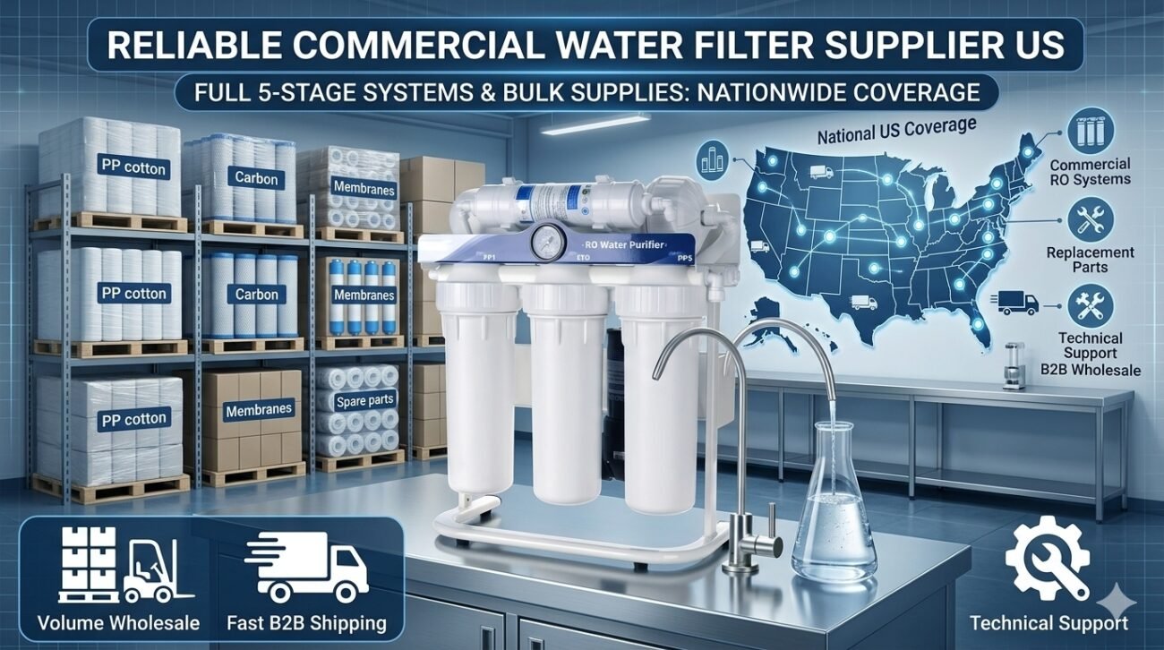 Leading commercial water filter supplier in the US, yourwatergood provides 5-stage RO systems and bulk PP cotton filters. Our nationwide B2B wholesale network ensures fast shipping and technical support for businesses.