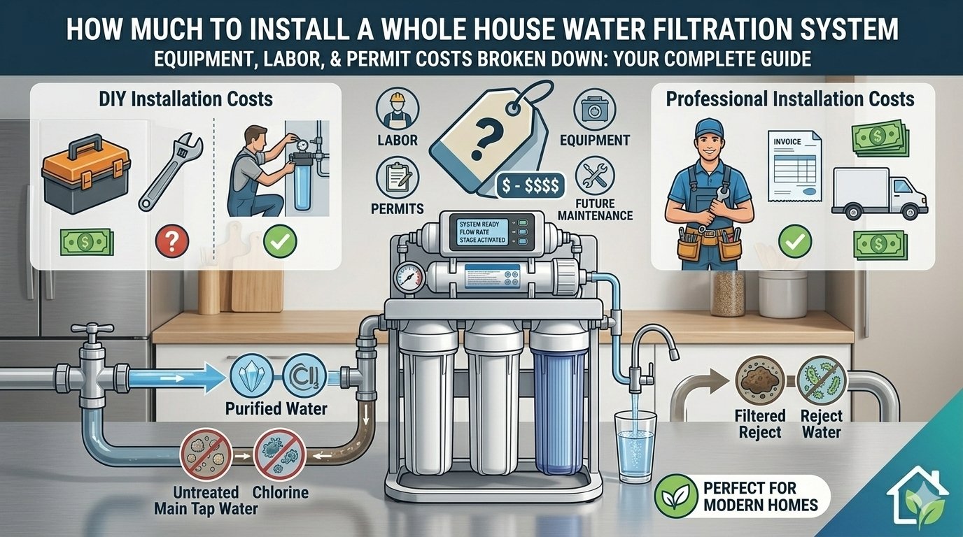 Comparing DIY vs. professional installation costs for yourwatergood's integrated whole house water filtration system. Get a clear breakdown of equipment, labor, and permit fees to understand exactly how much does it cost to install a whole house water filtration system.