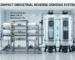 A compact industrial reverse osmosis system featured in a modern facility with technical specifications for water recovery and output.