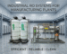 Professional installation of industrial RO systems for manufacturing plants in a modern facility featuring high-capacity filtration and storage tanks.