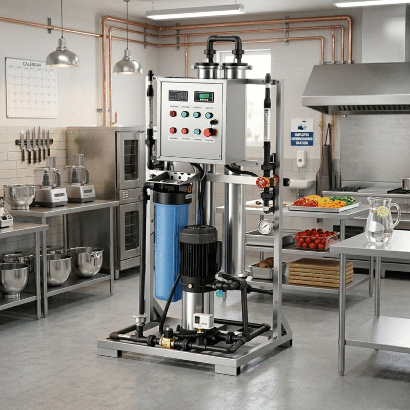 Reverse osmosis water purification system for small business commercial kitchens and restaurants, provided by a leading pp cotton household water purifier company.
